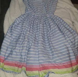 Lands End Size 14 Blue Summer Dress
